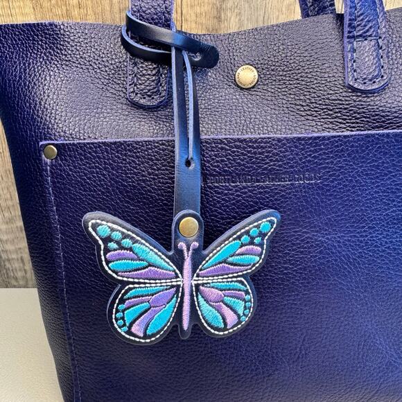 Portland Leather COWBOY BLUE Butterfly Charm FAST SHIP Monarca Charm NEW - Picture 2 of 6